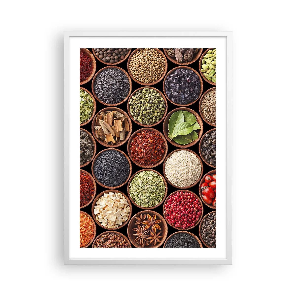 Póster en marco blanco - Todos los sabores del mundo - 50x70 cm