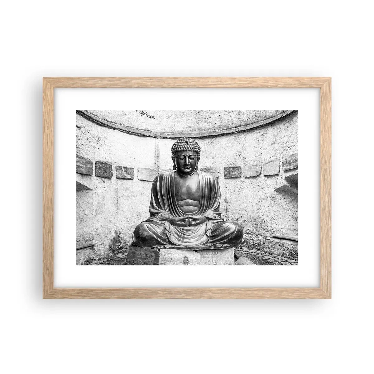 Póster en marco roble claro - En la fuente de la paz - 40x30 cm