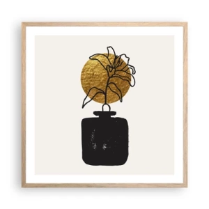 Póster en marco roble claro - Belleza en equilibrio - 60x60 cm