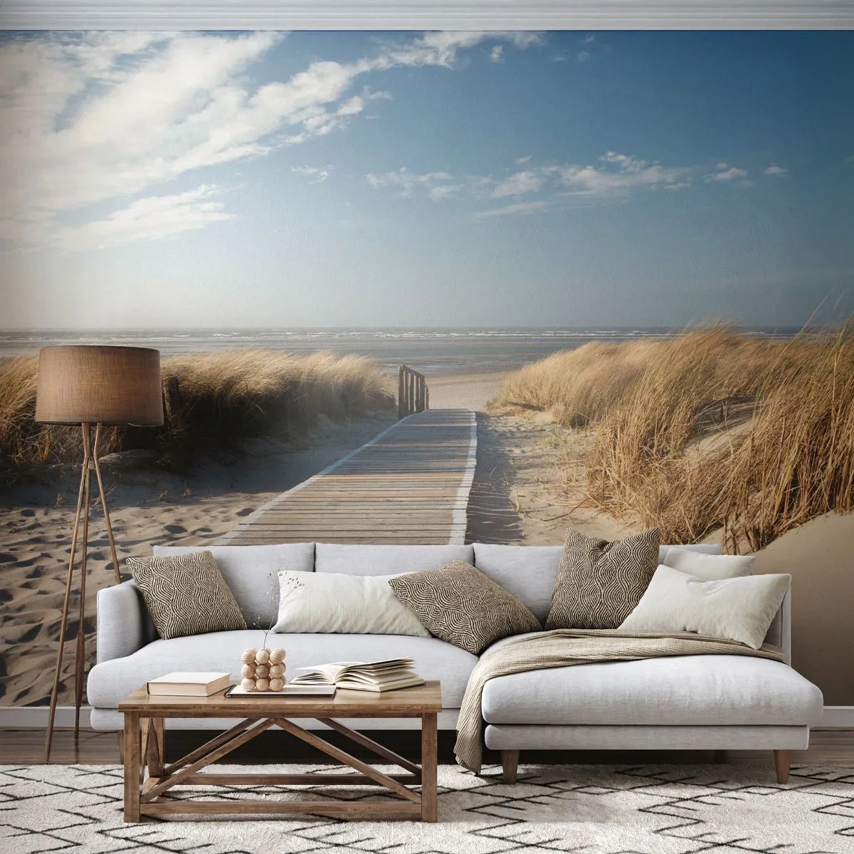 Fotomural Premium Sand - Más allá de la duna, en el susurro de la naturaleza - Paisaje, Mar, Playa - 100x70 cm