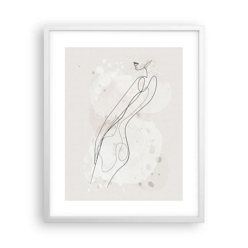 Póster en marco blanco - Una mirada no dice nada y al mismo tiempo lo dice todo - 40x50 cm