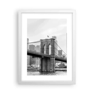 Póster en marco blanco - Vibraciones de Nueva York - 30x40 cm