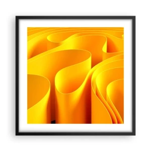 Póster en marco negro - Como las olas del sol - 50x50 cm