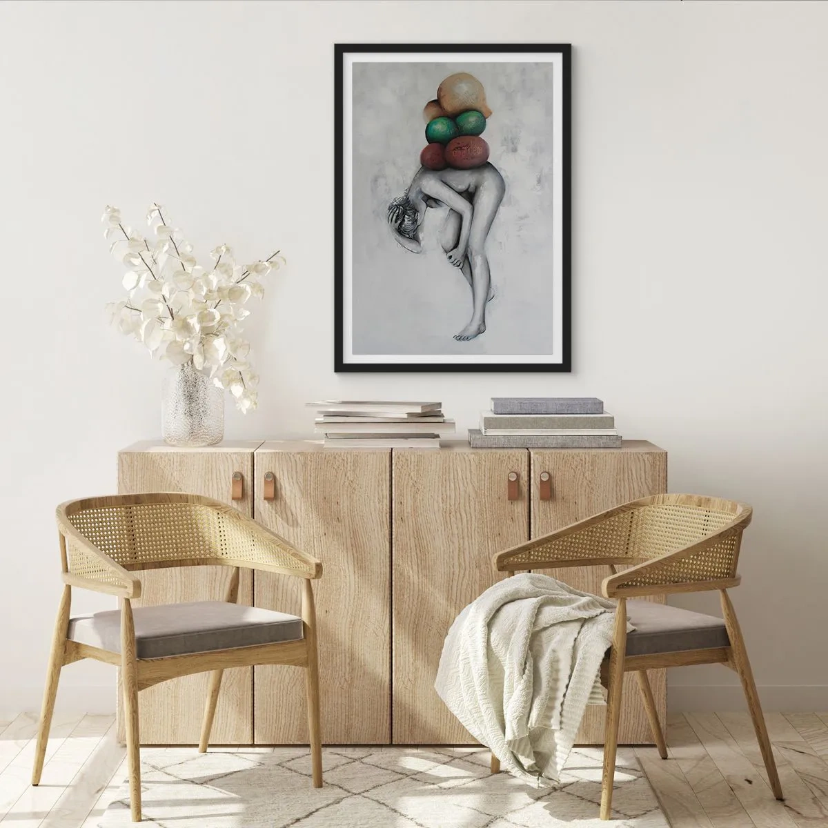 Póster en marco negro - La carga de la vida - 50x70cm - El peso de la vida - Decoración de pared moderna para salón y dormitorio ARTTOR
