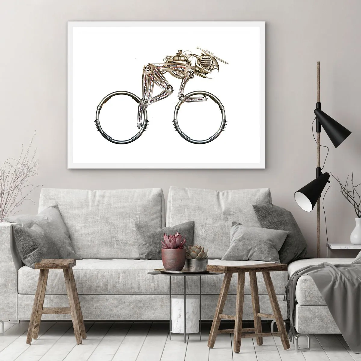 Póster en marco blanco - Una magnífica máquina - 70x50 cm