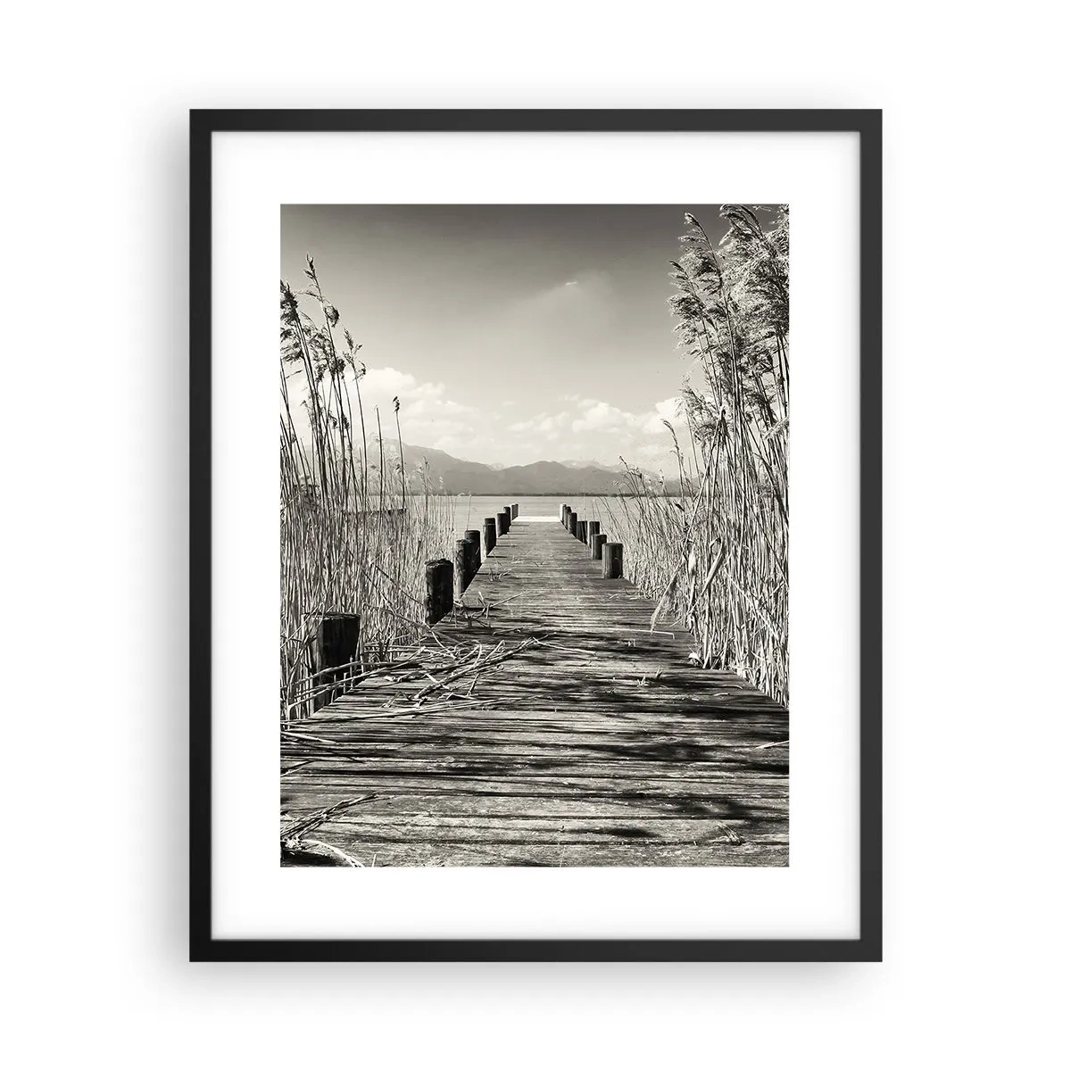 Póster en marco negro - En la quietud de los juncos - 40x50 cm