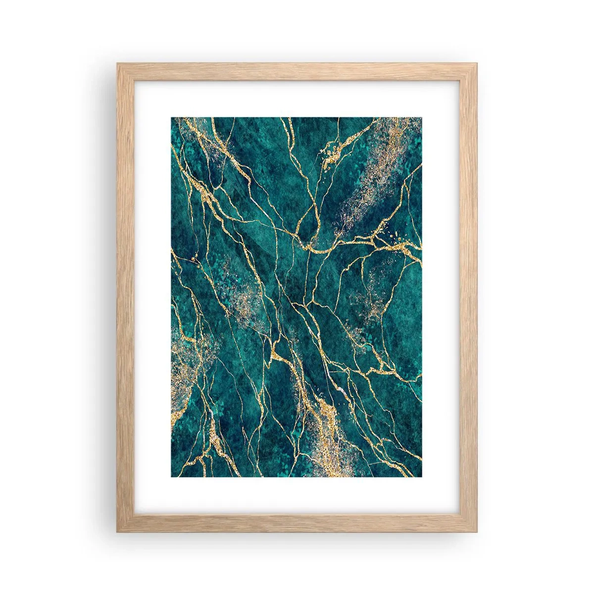 Póster en marco roble claro - Riachuelos de oro - 30x40 cm