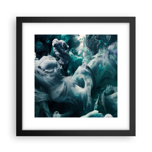Póster en marco negro - Un movimiento de color - 30x30 cm