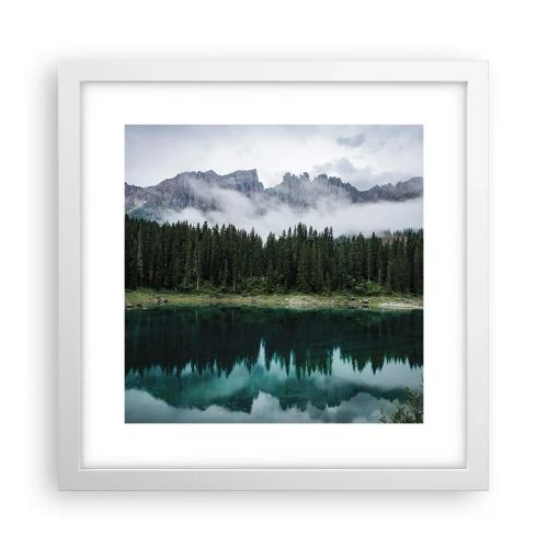 Póster en marco blanco - Calla, calla, no despertemos al agua dormida.... - 30x30 cm