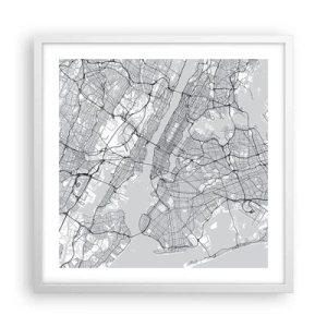 Póster en marco blanco - Anatomía de una metrópolis - 50x50 cm
