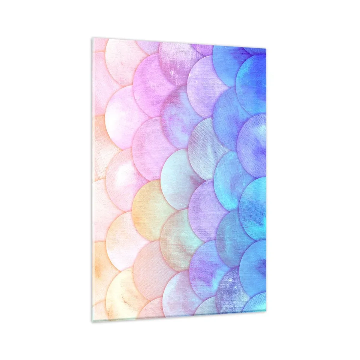 Cuadro sobre vidrio - Impresiones sobre Vidrio - Escamas abstractas en tonos pastel - 80x120cm - Concha de perla - Decoración de pared moderna para salón y dormitorio ARTTOR