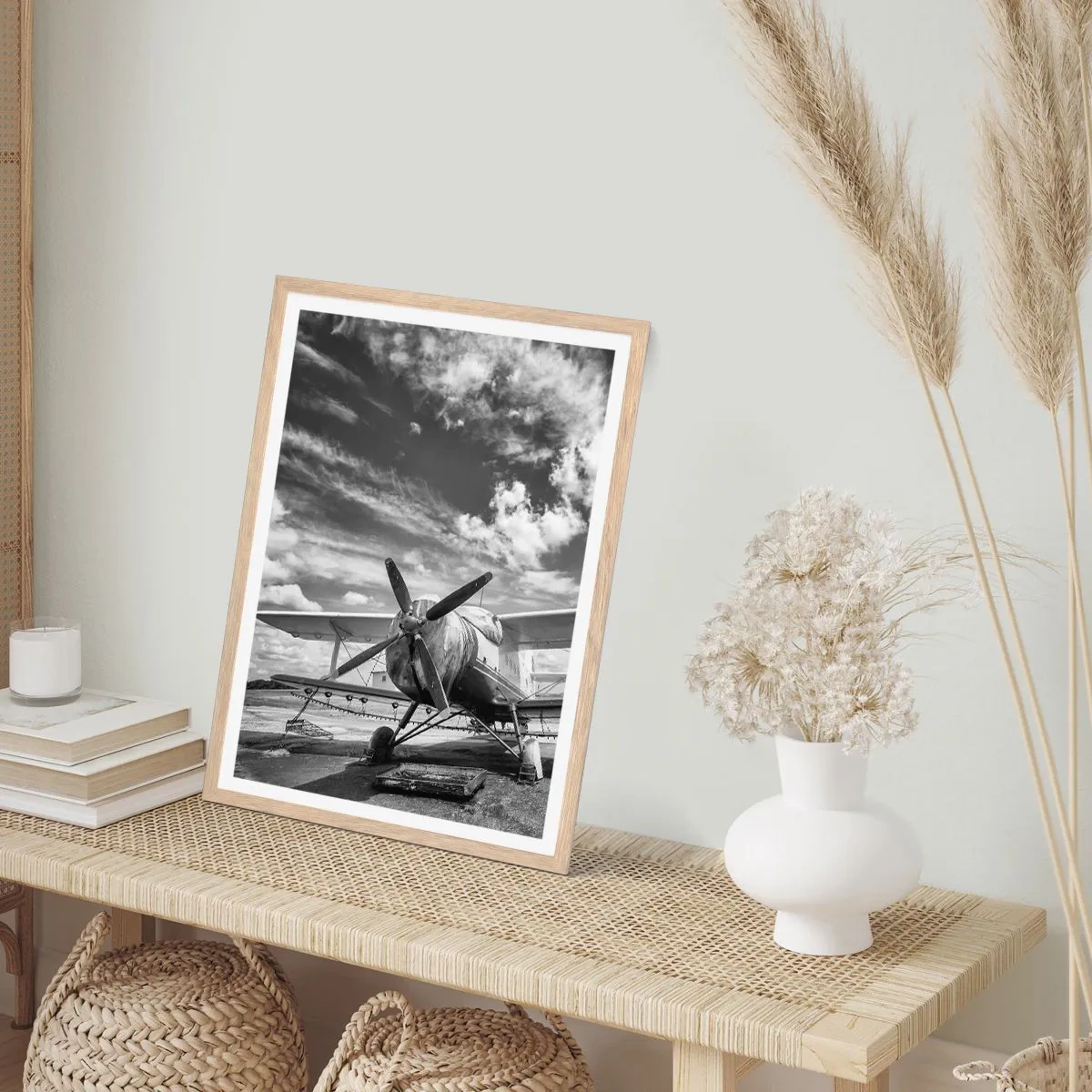 Póster en marco roble claro - No puedo esperar - 61x91 cm