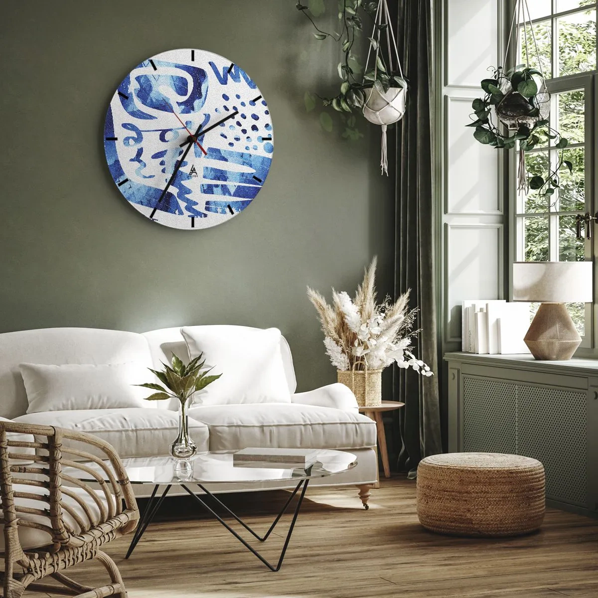 Reloj de pared - Reloj de vidrio - Vuelta a las raíces - 40x40 cm