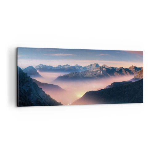 Cuadro sobre lienzo - Impresión de Imagen - Luz en los valles - 100x40 cm