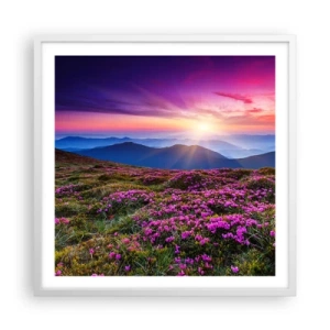 Póster en marco blanco - Dulce aroma a frescura - 60x60 cm