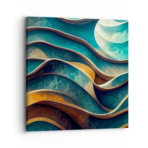 Cuadro sobre lienzo - Impresión de Imagen - Meandros de azul - 30x30 cm