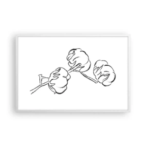 Póster en marco blanco - Plumón de algodón - 91x61 cm