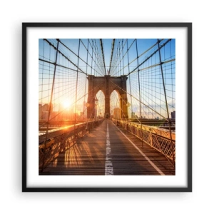 Póster en marco negro - En el puente dorado - 50x50 cm
