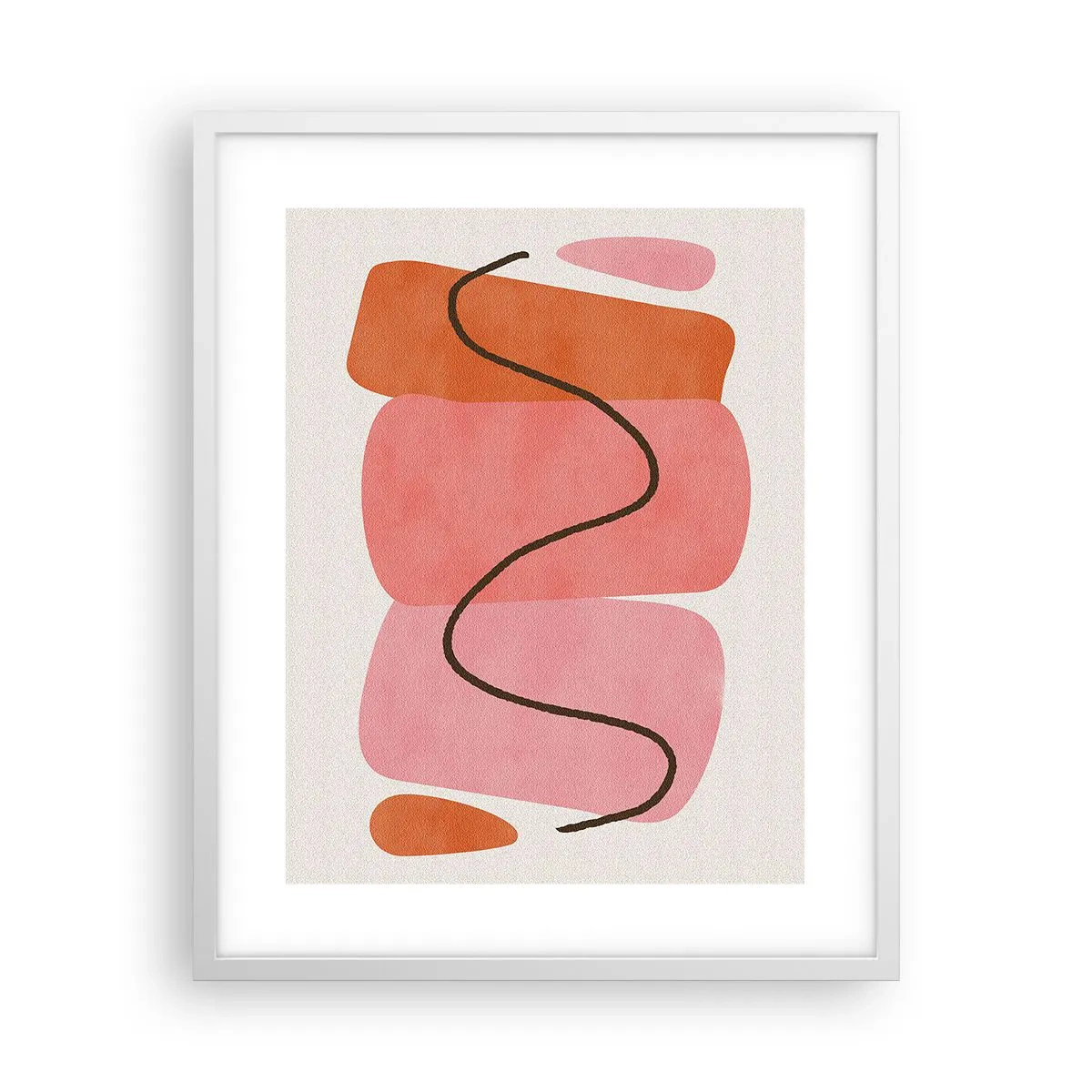Póster en marco blanco - Suave movimiento de formas - 40x50 cm