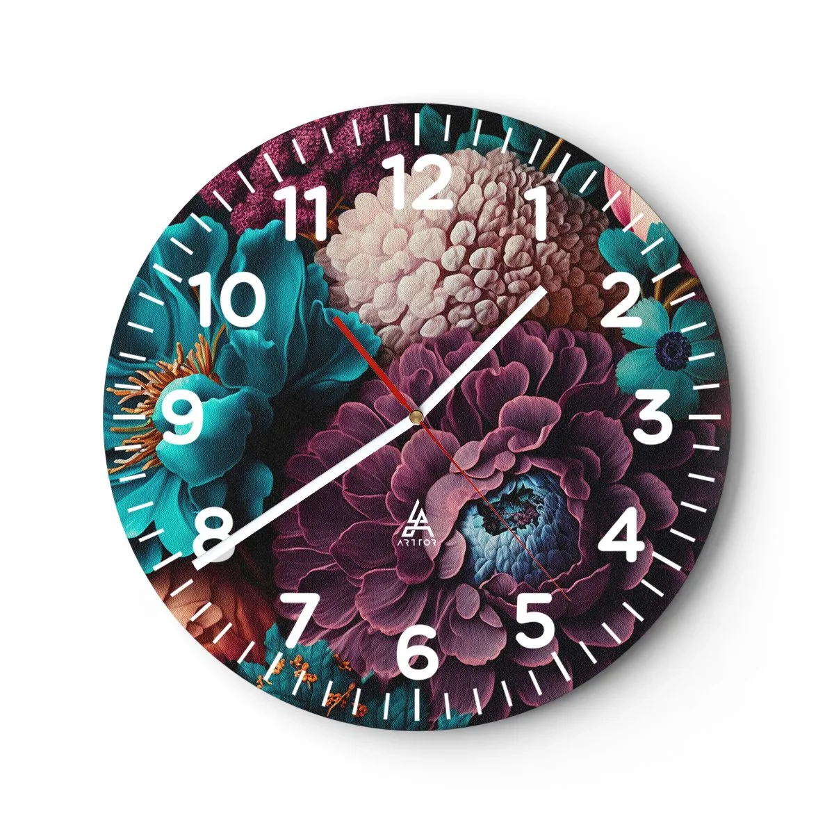 Reloj de pared - Reloj de vidrio - Naturaleza en abundancia - 30x30 cm
