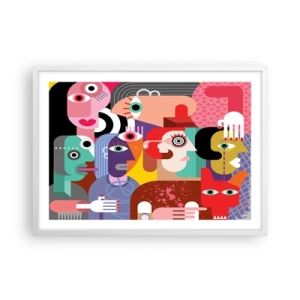 Póster en marco blanco - Estilo Picasso - 70x50 cm