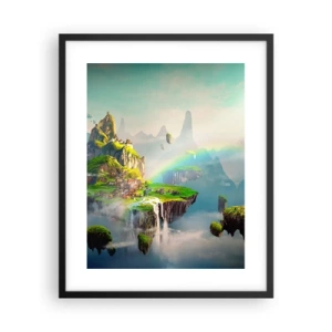 Póster en marco negro - El medio de la nada - islas flotantes - 40x50 cm