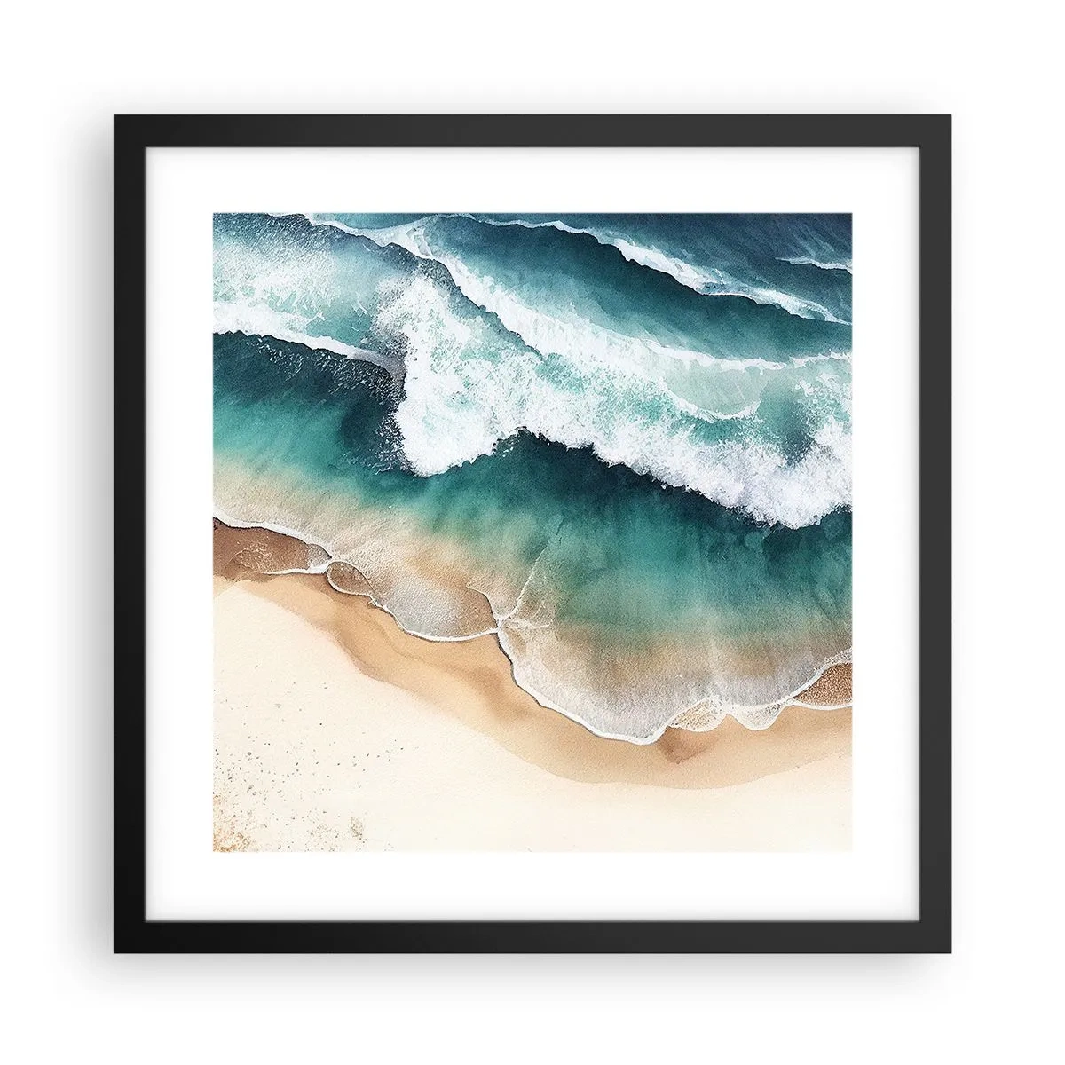 Póster en marco negro - Un encuentro eterno - 40x40 cm