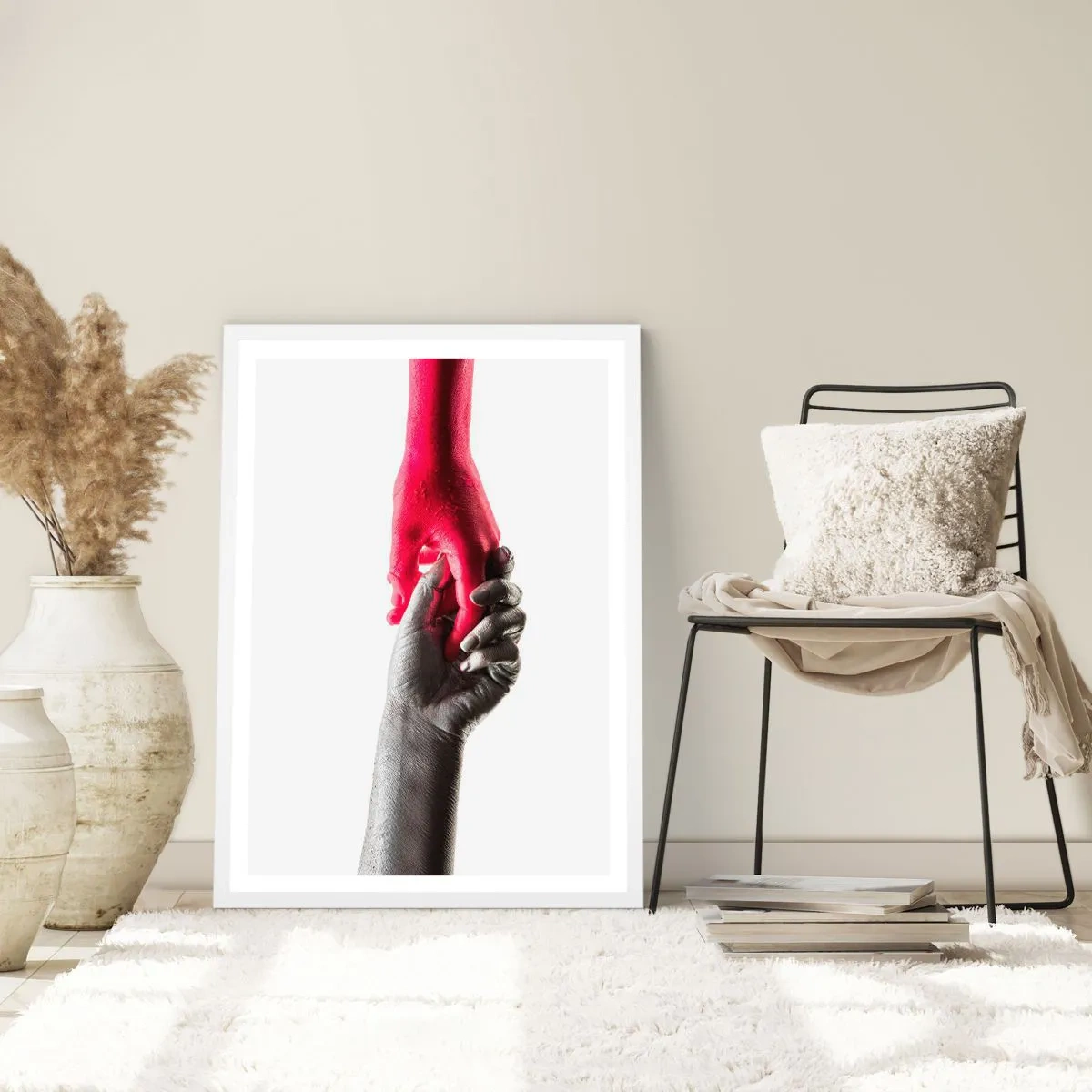 Póster en marco blanco - Juntos, aunque diferentes - 50x70 cm