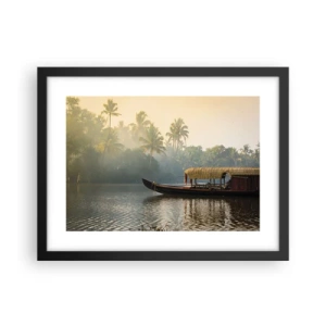 Póster en marco negro - Casa en el río - 40x30 cm