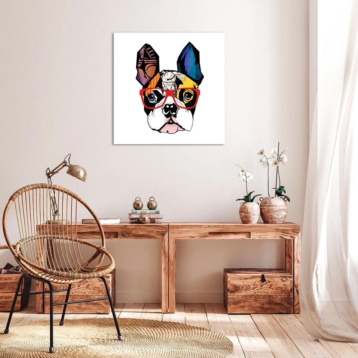 Cuadro sobre lienzo - Impresión de Imagen - El intelectual - 30x30 cm