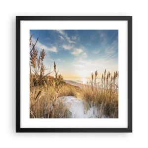 Póster en marco negro - Playa del norte - 40x40 cm