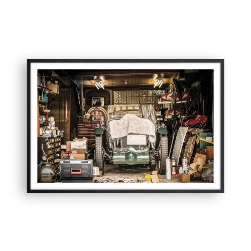 Póster en marco negro - Volver al pasado - 91x61 cm