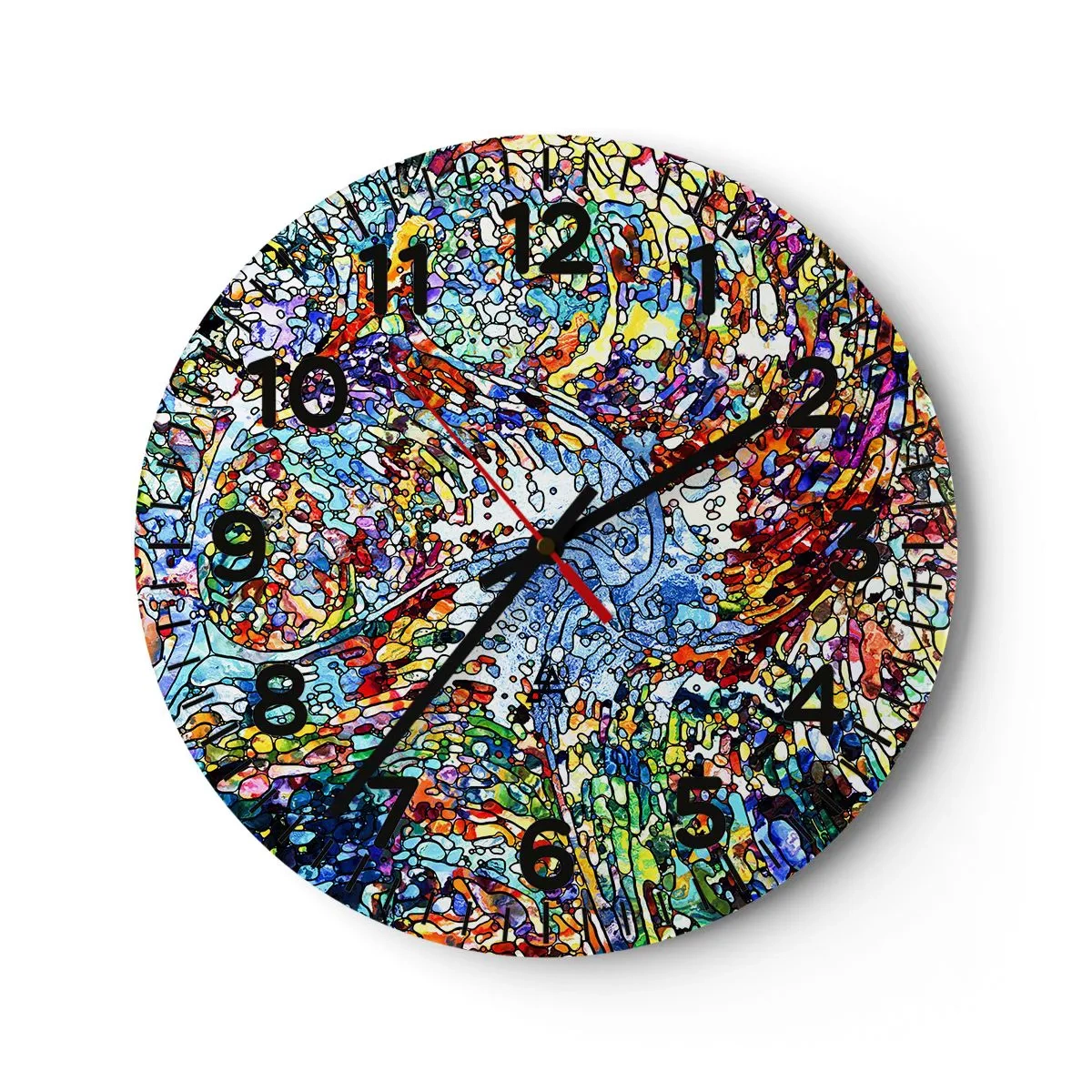 Reloj de pared - Reloj de vidrio - Vidriera - 30x30 cm