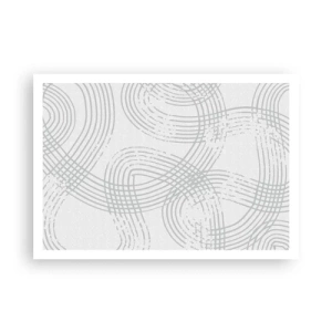 Póster - Un patrón sutil con líneas entrelazadas en tonos claros. - 100x70cm - No hay camino recto - Decoración de pared moderna para salón y dormitorio ARTTOR