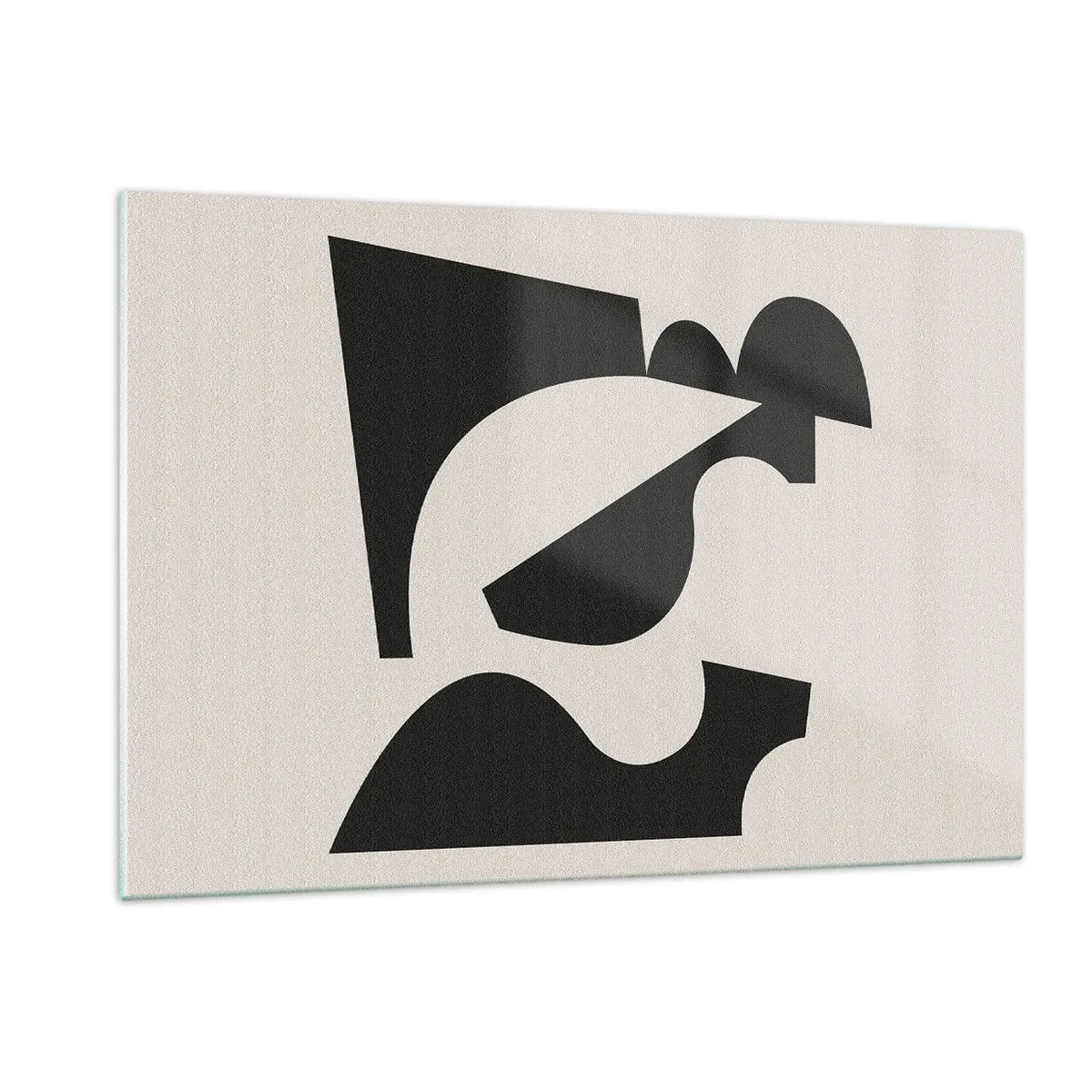 Cuadro sobre vidrio - Impresiones sobre Vidrio - Composición geométrica abstracta en blanco y negro - 120x80cm - Para automontaje - Decoración de pared moderna para salón y dormitorio ARTTOR