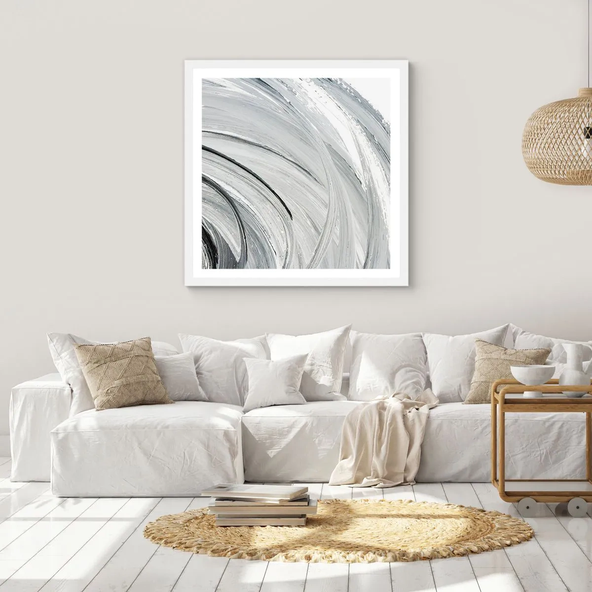 Póster en marco blanco - Composición orbital - 60x60 cm