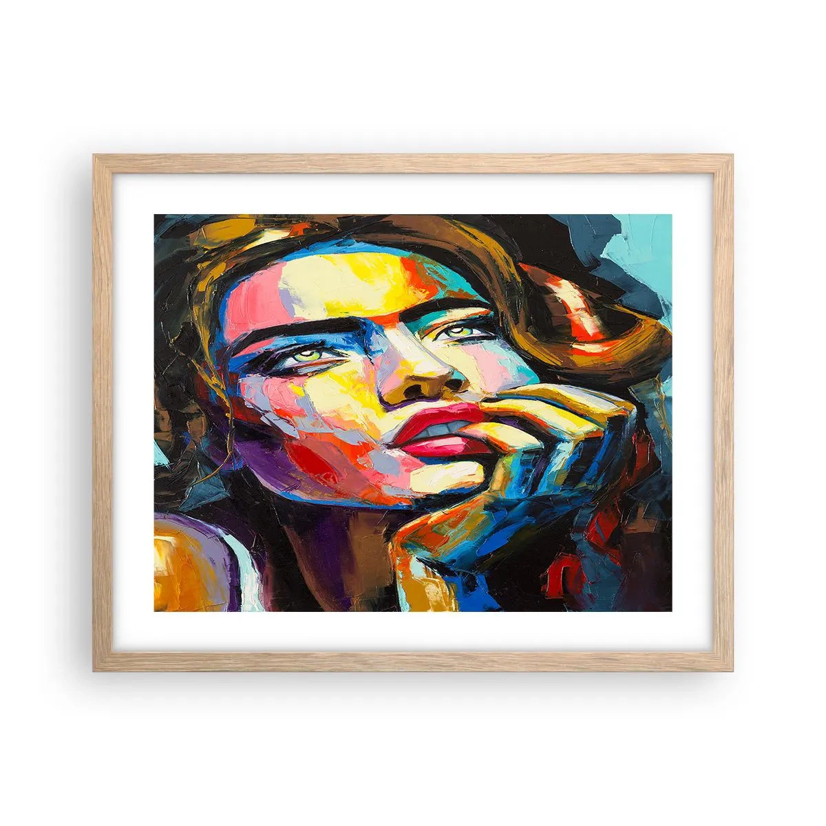 Póster en marco roble claro - Sueños - 50x40 cm