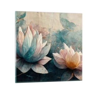 Cuadro sobre vidrio - Impresiones sobre Vidrio - Estrellas de lago - 60x60 cm