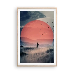 Póster en marco roble claro - En su elemento - 61x91 cm