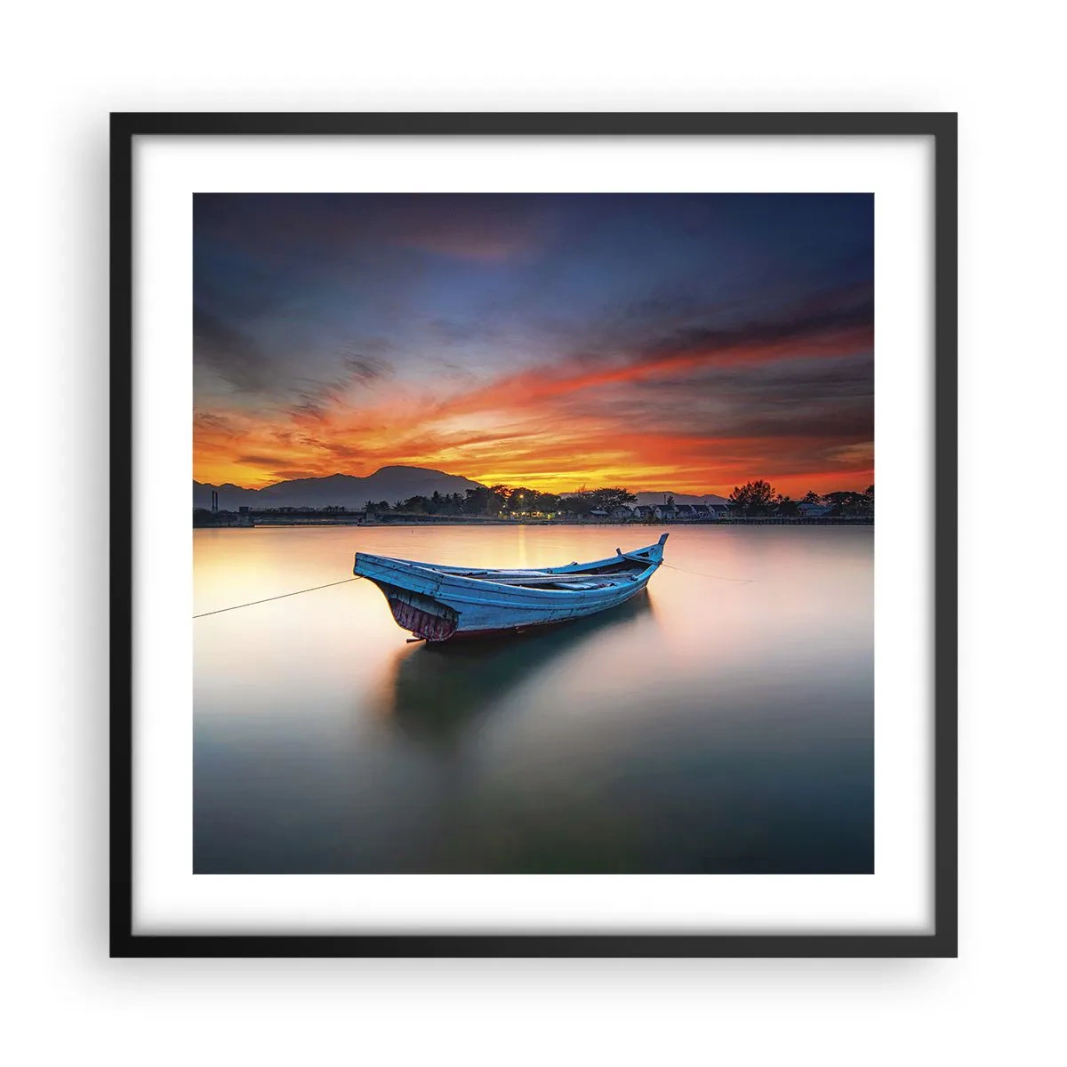 Póster en marco negro - Se avecina una buena noche - 50x50 cm