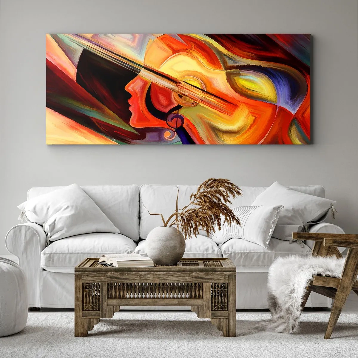 Cuadro sobre lienzo - Impresión de Imagen - Juego musical - 90x30 cm
