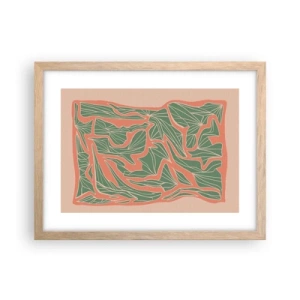 Póster en marco roble claro - Lucha entre el coral y el verde - 40x30 cm