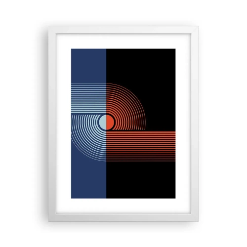 Póster en marco blanco - En un abrazo geométrico - 30x40 cm