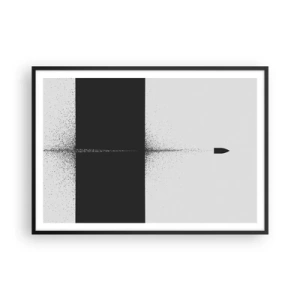 Póster en marco negro - Un proyectil simbólico de estilo minimalista y abstracto. - 100x70cm - Directa al objetivo - Decoración de pared moderna para salón y dormitorio ARTTOR