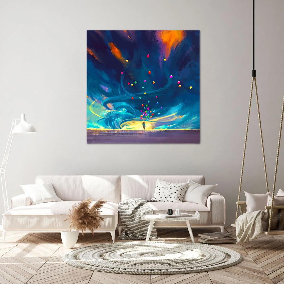 Cuadro sobre lienzo - Impresión de Imagen - En un viento azul - 30x30 cm
