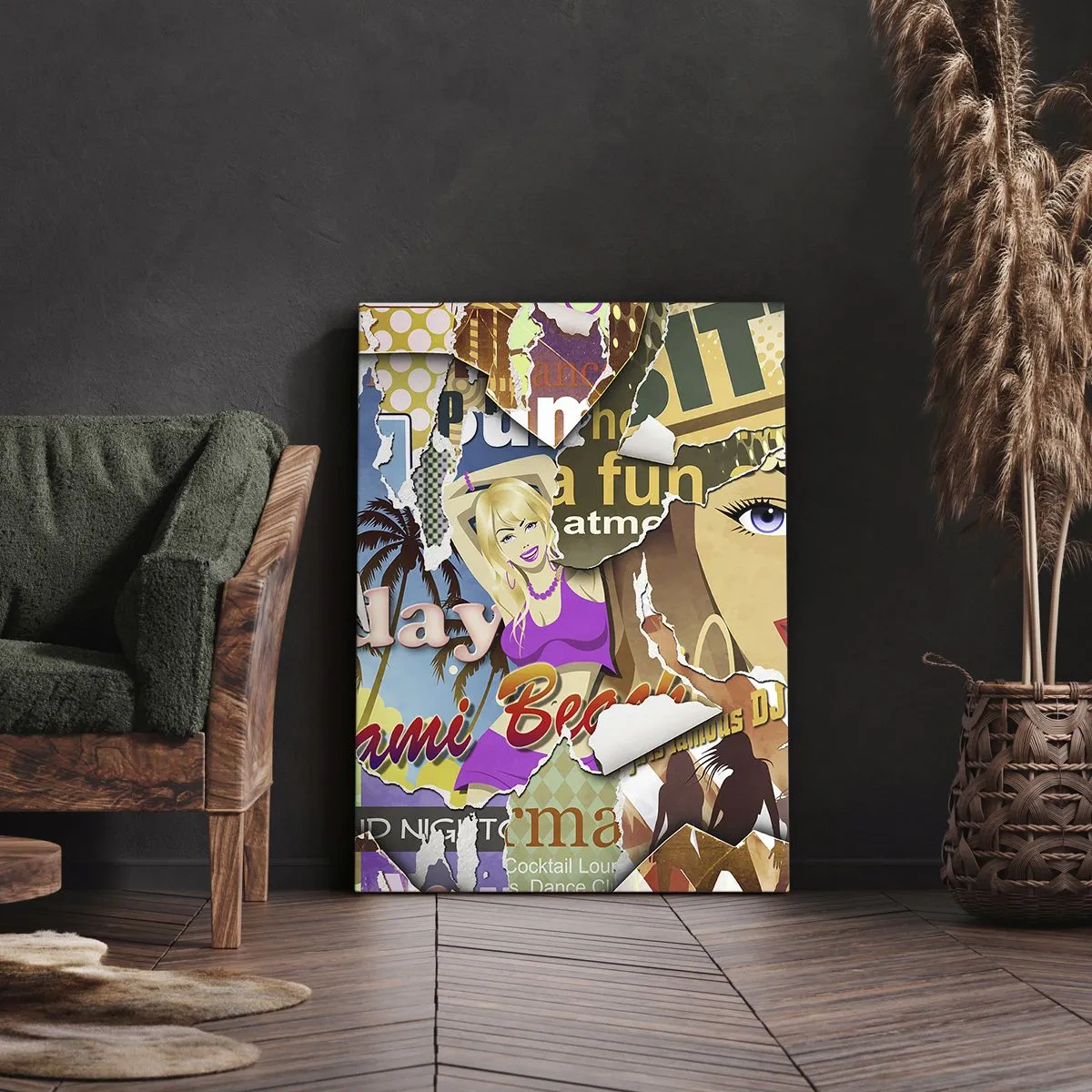 Cuadro sobre lienzo - Impresión de Imagen - Recuerdos de las vacaciones - 45x80 cm