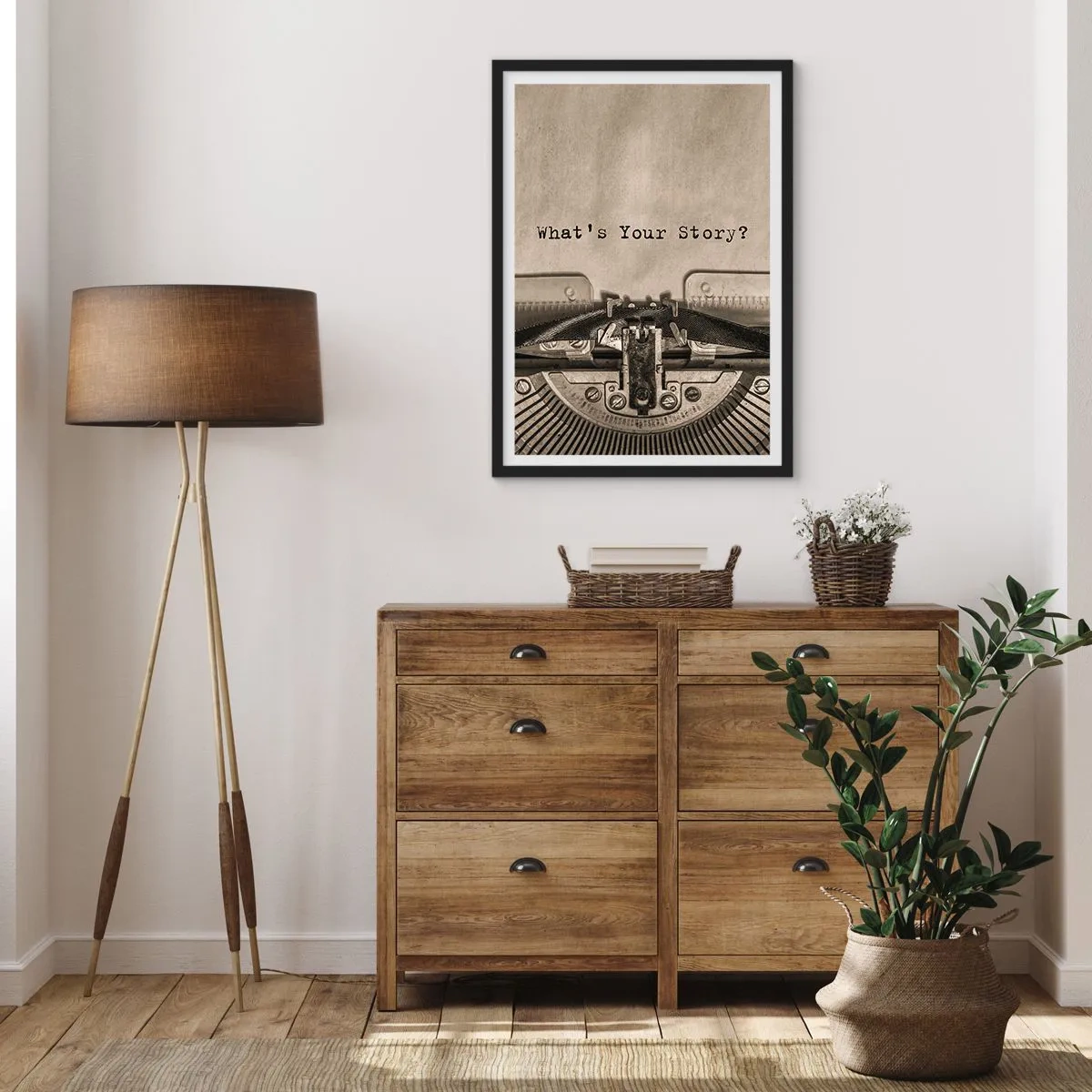 Póster en marco negro - Solo espero una respuesta - 70x100 cm