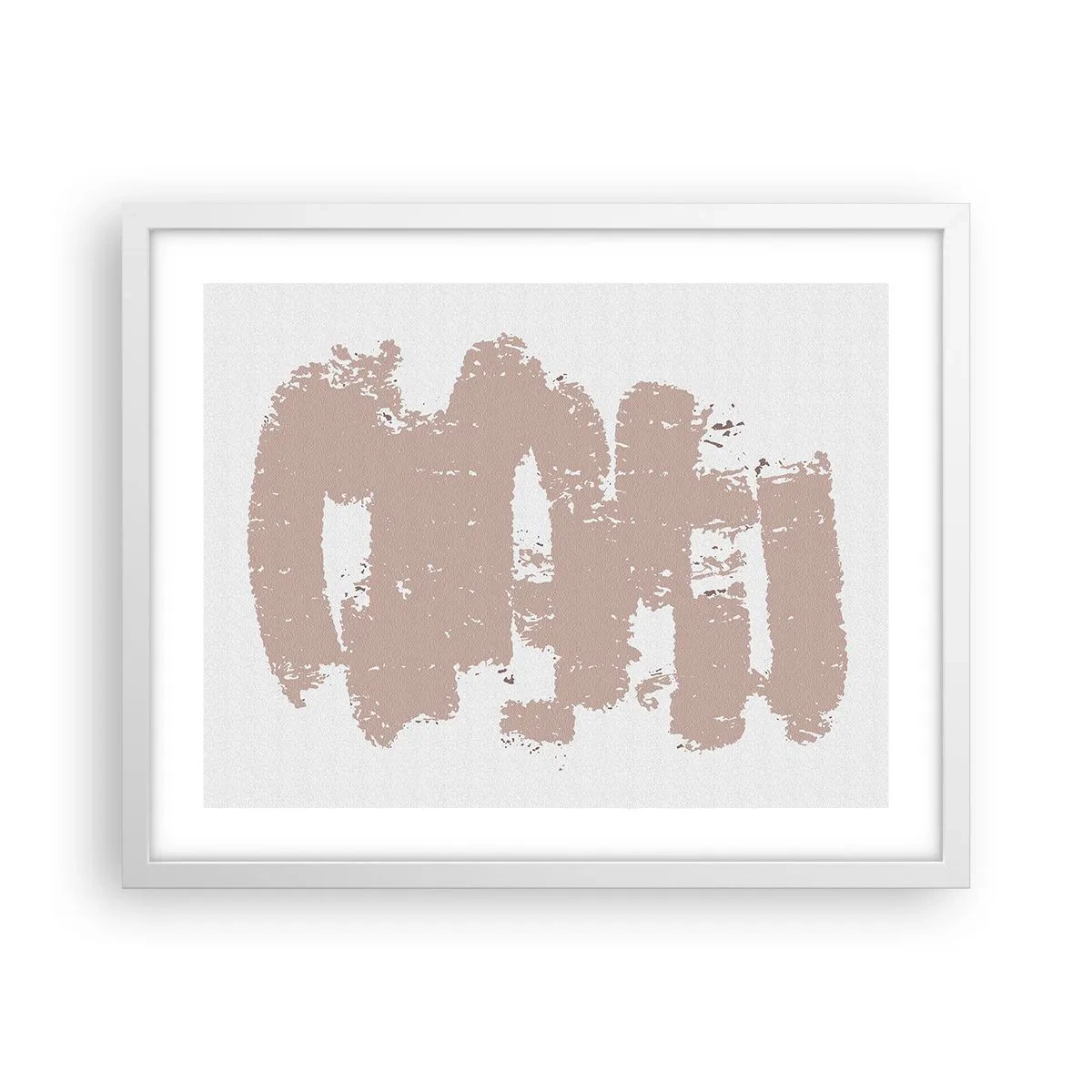 Póster en marco blanco - Abstracción en rosa suave - 50x40 cm