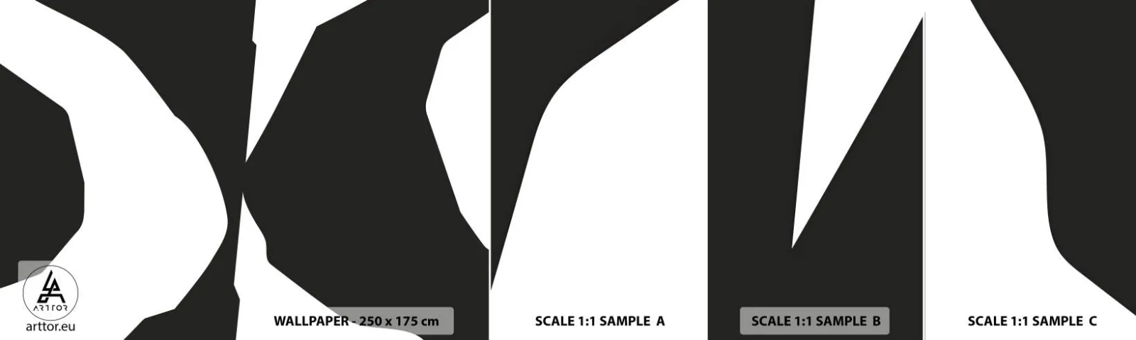 Muestra De Fotomural Standard Eco - Positivo-negativo - En blanco y negro, Abstracción, Pedazo - 100x30 cm