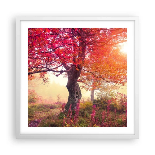 Póster en marco blanco - Un frenesí de floración - 50x50 cm